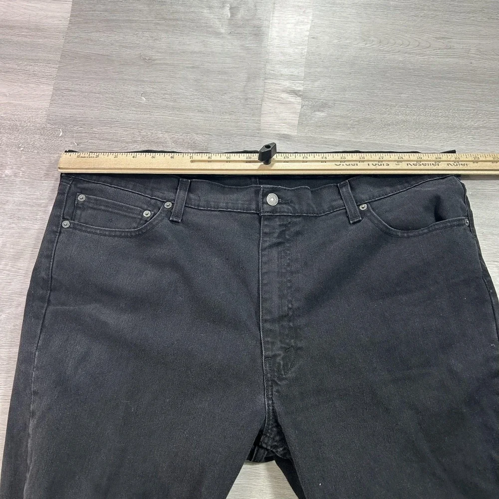Levis 511 Jeans Mens 42x30 Black Slim Straight Stretch Denim Dark Wash Pants‎